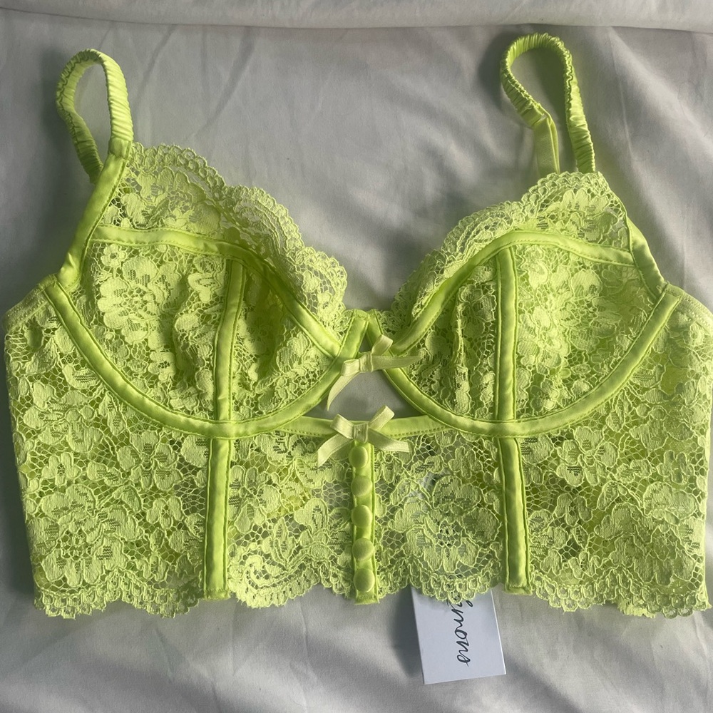 for love and lemons lime green corset top